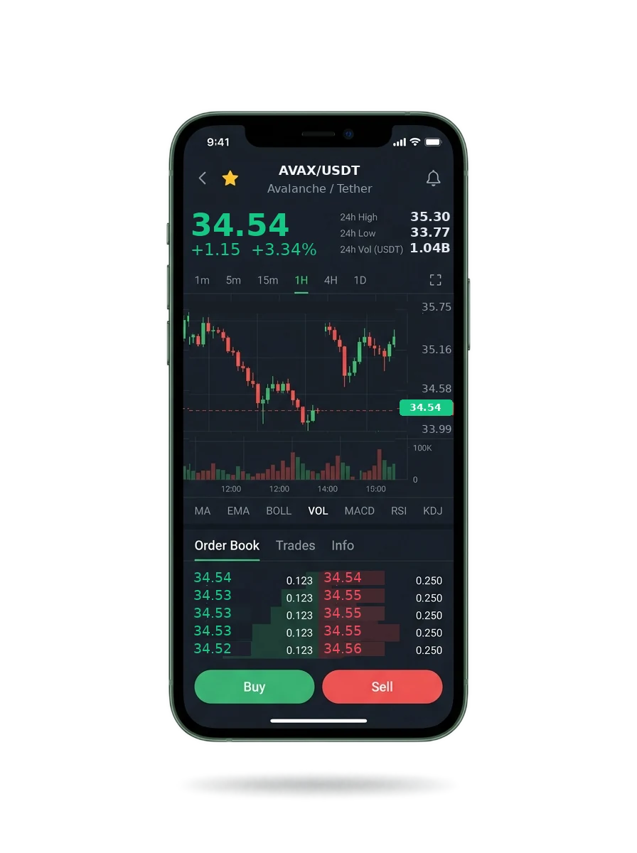 The same portfolio view on a phone screen